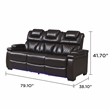Galaxy Lexus Power Reclining Faux Leather Sofa w LED&Cup Holders in Brown