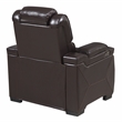 Galaxy Lexus Power Reclining Faux Leather Chair w Led & Cup Holders in Brown