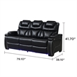 Galaxy Home Lexus Piece Power Reclining Room Set w Sofa&Loveseat in Black