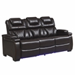 Galaxy Home Modern 2-Piece Power Reclining Sofa and Loveseat Set in Brown