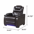 Galaxy Home Lexus Piece Power Reclining Set w Sofa/Loveseat/Chair in Brown