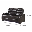 Galaxy Home Lexus Piece Power Reclining Set w Sofa/Loveseat/Chair in Brown