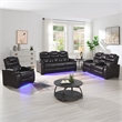 Galaxy Home Lexus Piece Power Reclining Set w Sofa/Loveseat/Chair in Brown