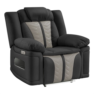 Cruiser Power Reclining Chair with LED & Cup Holders in Black/Gray