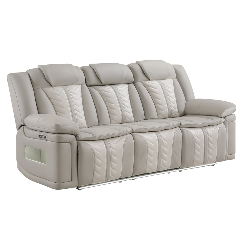 Cruiser Power Reclining Sofa with LED & Speakers in Gray Ice