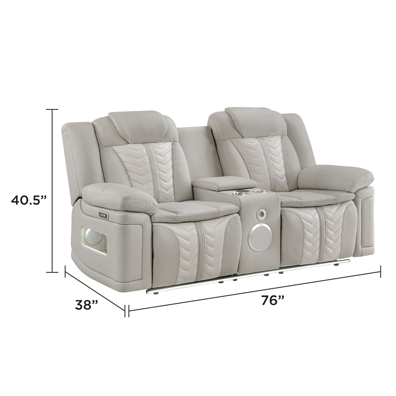 Cruiser 2-Pc Power Reclining Living Room Set in Gray Ice
