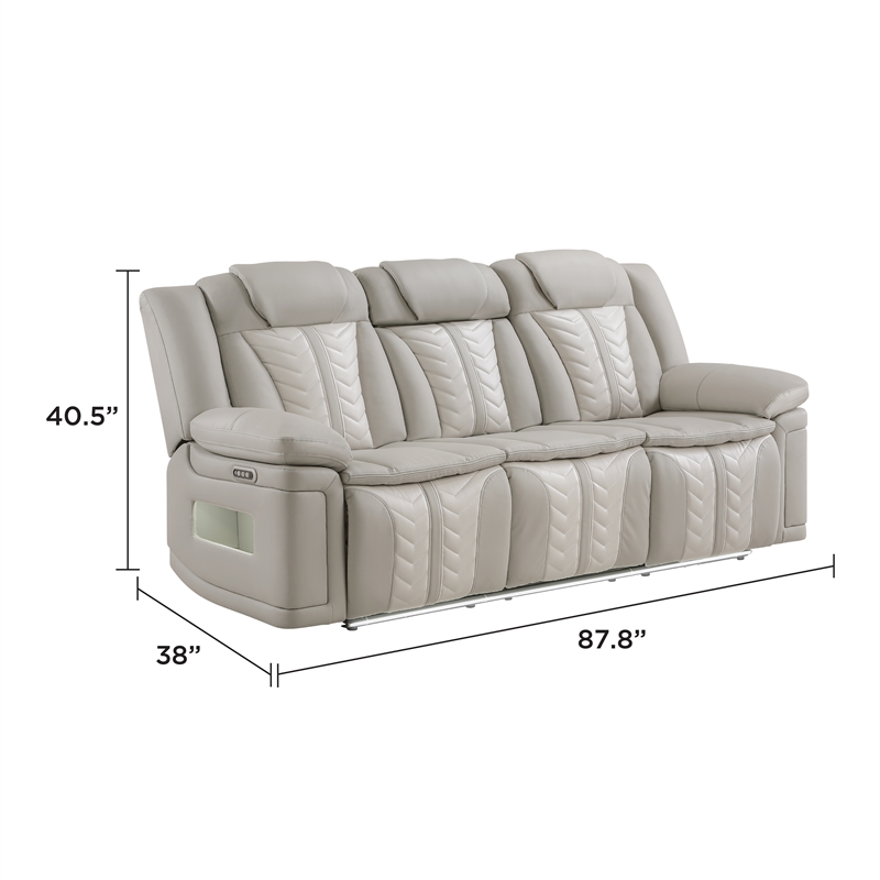 Cruiser 2-Pc Power Reclining Living Room Set in Gray Ice