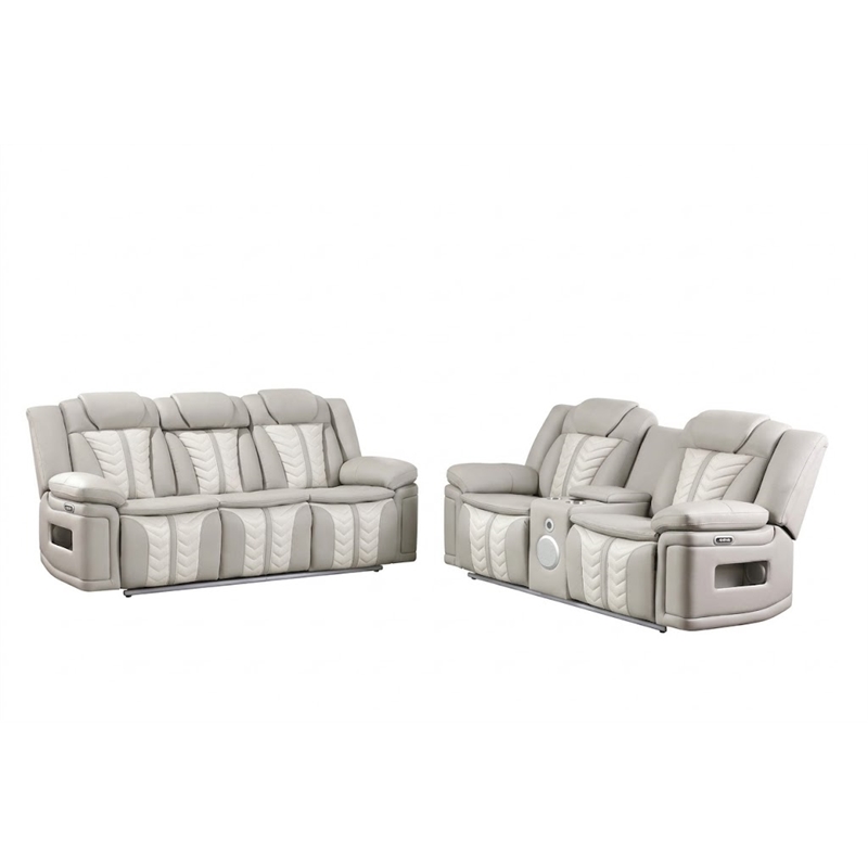 Cruiser 3-Pc Power Reclining Living Room Set in Gray Ice