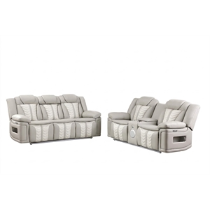 Cruiser 3-Pc Power Reclining Living Room Set in Gray Ice