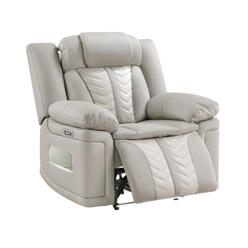 Cruiser 3-Pc Power Reclining Living Room Set in Gray Ice