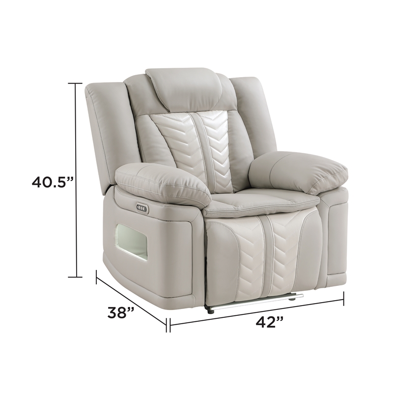 Cruiser 3-Pc Power Reclining Living Room Set in Gray Ice