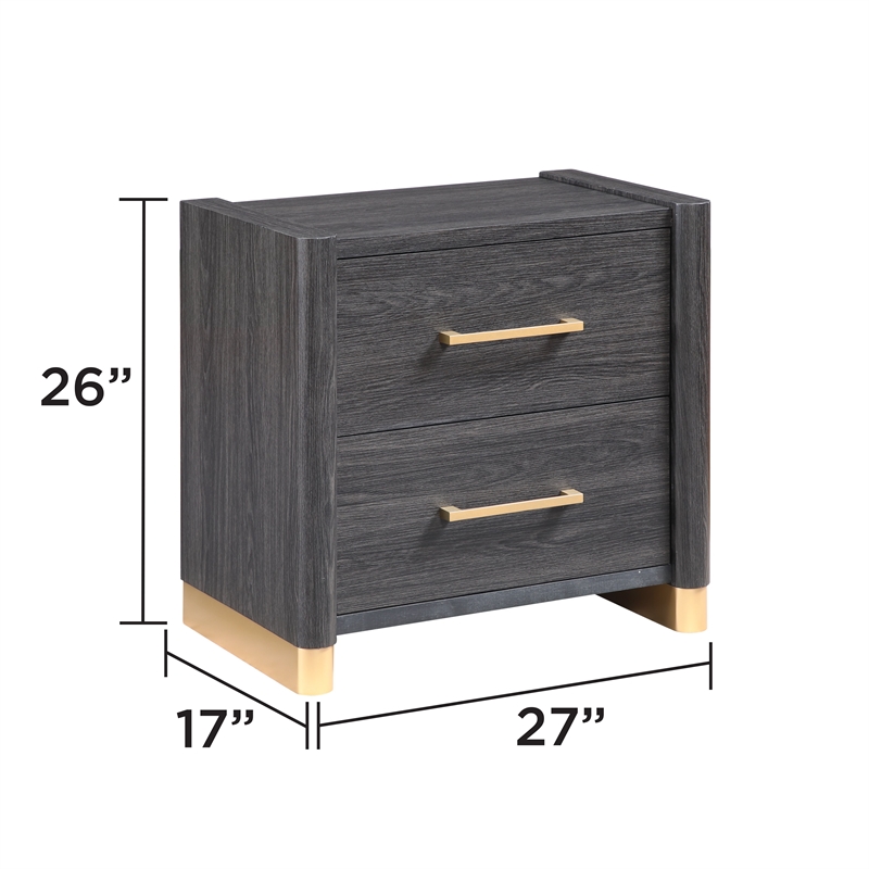 Clifton King 4 Piece Bedroom Set in Charcoal Gray