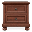 Boston Traditional Wood 2-Drawer Nightstand in Walnut with Classic Bun Feet