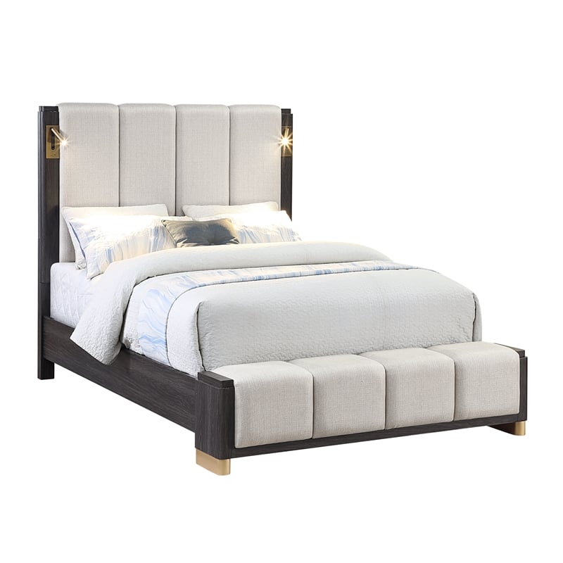 Clifton Queen Bed in Charcoal Gray