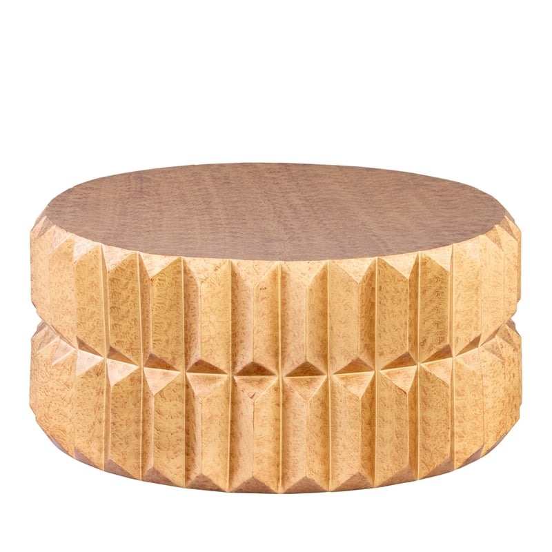 Modern Angular Panel Aluminum Coffee Table in Antique Brass Gold