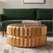 Modern Angular Panel Aluminum Coffee Table in Antique Brass Gold