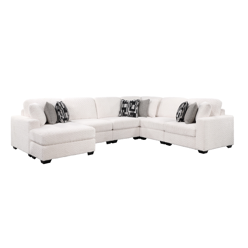 Maxwell Modern Sectional Sofa with Premium Upholstery in Cream