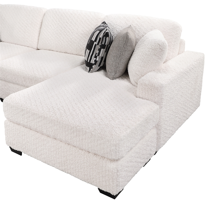 Maxwell Modern Sectional Sofa with Premium Upholstery in Cream