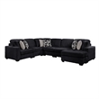Maxwell Modern Sectional Sofa with Premium Upholstery in Black