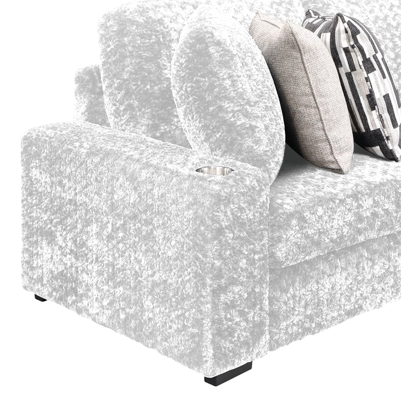 Galaxy Home Magnum Modern Sectional Sofa with Premium Upholstery in Cream