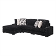 Galaxy Home Magnum Modern Sectional Sofa with Premium Upholstery in Black