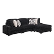 Galaxy Home Magnum Modern Sectional Sofa with Premium Upholstery in Black