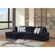 Galaxy Home Magnum Modern Sectional Sofa with Premium Upholstery in Black
