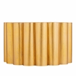 Modern Scalloped Cylindrical Aluminum Coffee Table in Gold