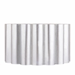 Modern Scalloped Cylindrical Aluminum Coffee Table in Silver