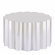 Modern Scalloped Cylindrical Aluminum Coffee Table in Silver