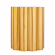 Fluted Scalloped Aluminum End Table with Wire-Brushed Gold Finish