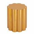 Fluted Scalloped Aluminum End Table with Wire-Brushed Gold Finish