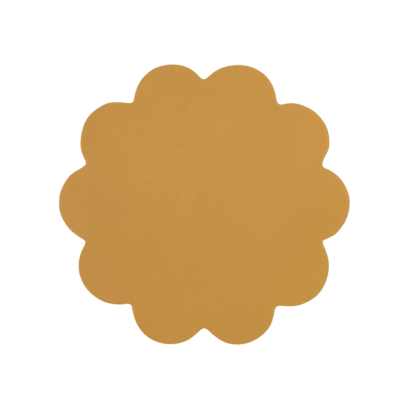 Fluted Scalloped Aluminum End Table with Wire-Brushed Gold Finish