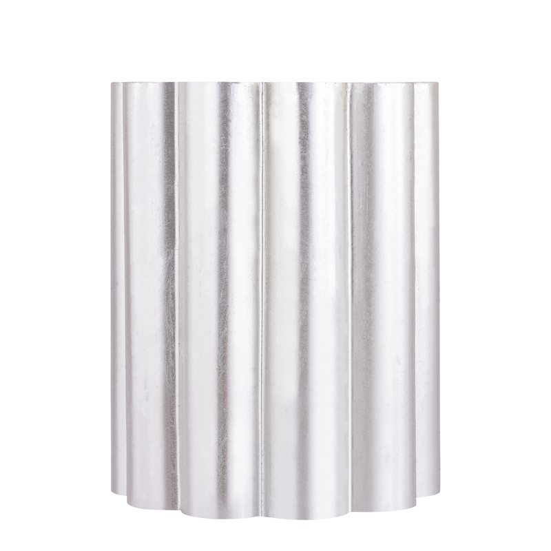 Ripple Modern Sculpted Scalloped Aluminum Coffee Table in Gold