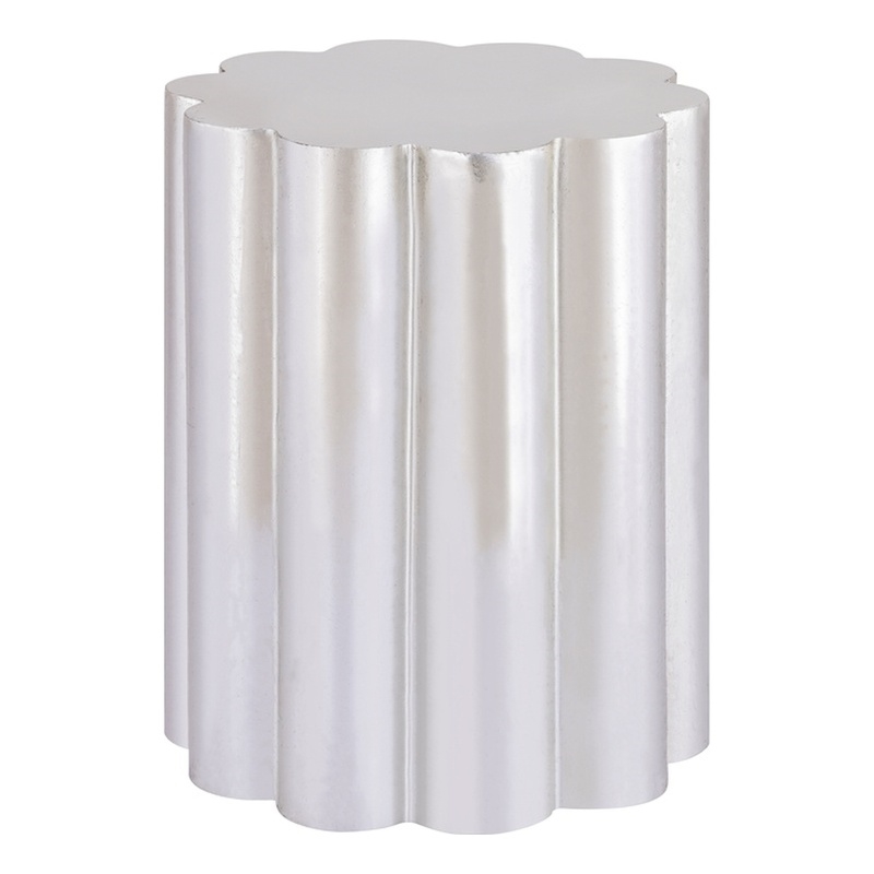 Ripple Modern Sculpted Scalloped Aluminum Coffee Table in Gold