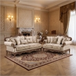Lotus Traditional Style 2PC Living Room Set in Champagne Gold and Gold Brush