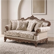 Lotus Traditional Style 2PC Living Room Set in Champagne Gold and Gold Brush