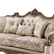 Lotus Traditional Style 2PC Living Room Set in Champagne Gold and Gold Brush