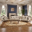 Lotus Traditional Style 3PC Living Room Set in Champagne Gold and Gold Brush