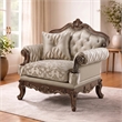 Lotus Traditional Style 3PC Living Room Set in Champagne Gold and Gold Brush
