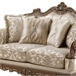 Lotus Traditional Style 3PC Living Room Set in Champagne Gold and Gold Brush