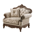 Lotus Traditional Style 3PC Living Room Set in Champagne Gold and Gold Brush