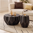 CT-401 & ET-401 Black Metal Coffee & End Table Set Contemporary 2 Piece