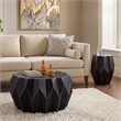 CT-401 & ET-401 Black Metal Coffee & End Table Set Contemporary 2 Piece