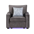 Rita Premium Upholstered Accent Chair with LED Base