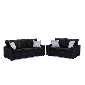 Rita Premium 2-Piece Living Room Set with LED Base