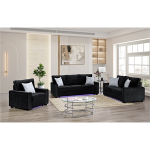 Rita Premium 3-Piece Living Room Set with LED Base