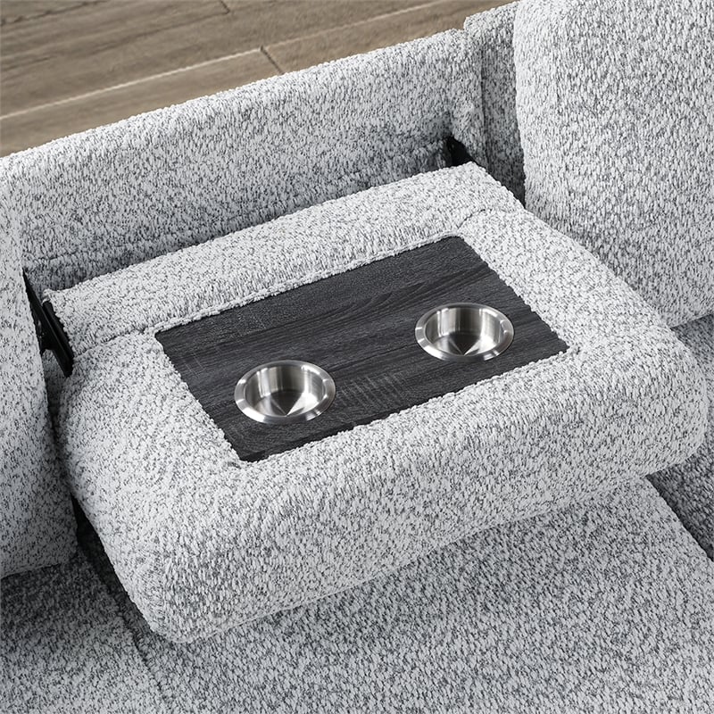 Galaxy Home BUZZ in Gray Wood Reversible Sleeper Sectional w Storage & USB