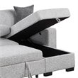 Galaxy Home BUZZ in Gray Wood Reversible Sleeper Sectional w Storage & USB
