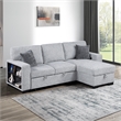 Galaxy Home BUZZ in Gray Wood Reversible Sleeper Sectional w Storage & USB